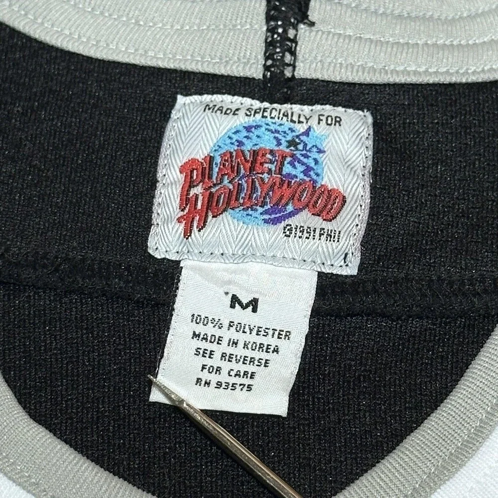 Vintage Planet Hollywood San Francisco Hockey Jersey Mens Medium Black 90s Retro